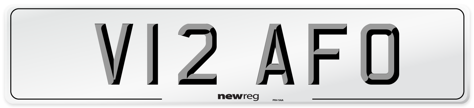 V12 AFO Number Plate from New Reg